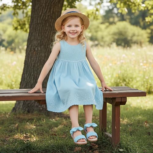 Image of Flaryzone Girls Sandals Open Toe Summer Flats Dress Sandals Shoes Toddler /Little Kid