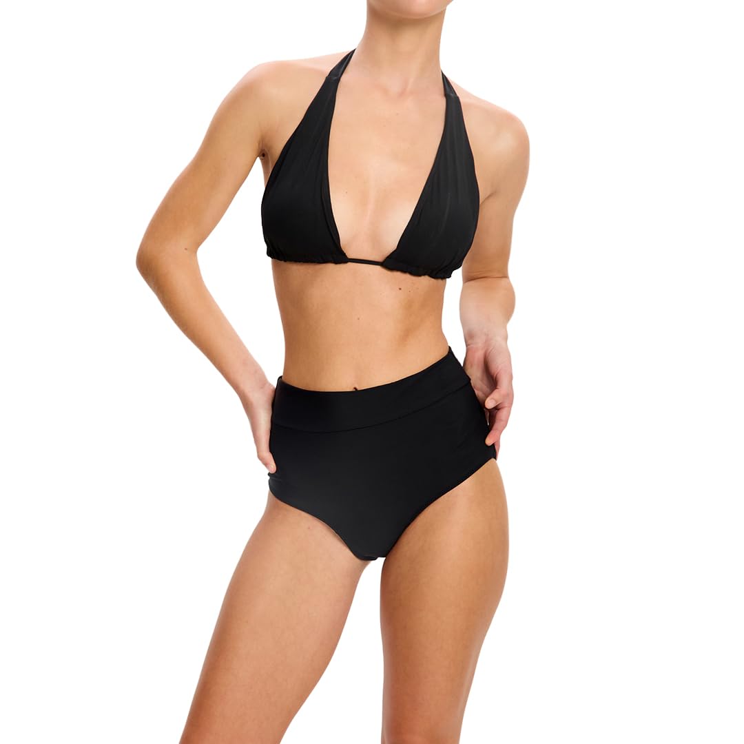 Modibodi Women’s Period Swimwear Hi Leg Bikini Brief Super Absorbency 50ml Leakproof Swim Bottoms Black S