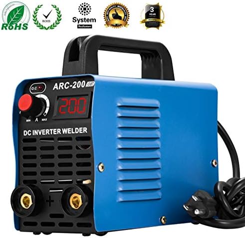 RoySystem ARC Welder, Mini Arc Welder, Arc 200 Welder IGBT AC DC 110V 200AMP Inverter Welding Machine