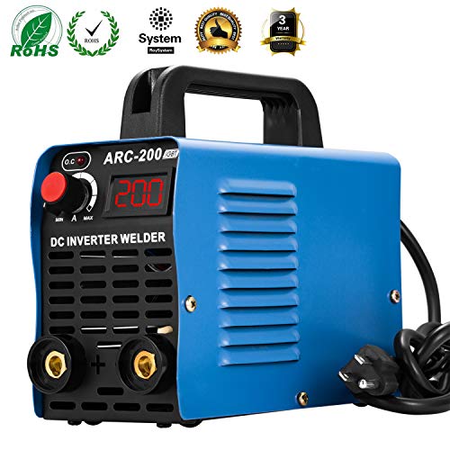 RoySystem ARC Welder, Mini Arc Welder, Arc 200 Welder IGBT AC DC 110V 200AMP Inverter Welding Machine