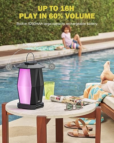 Inwa Outdoor Bluetooth Speakers, Linkable Wireless Speaker Up to 100 Speakers, IPX5 Waterproof, Beat-Driven Light Show, Seamlessly to Phone, TV Box, Projector, Echo Dot, for Patio, Yard, Pool (2 PACK) - Image 6