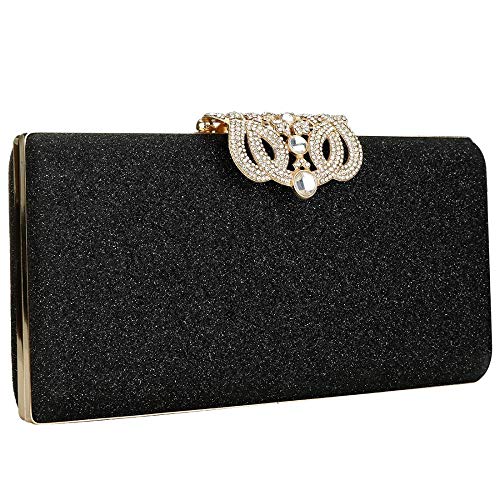 LIRENSHIGE Pochette à paillettes pour femme - Sac à main pour soirée - Sac à main pour mariage, bal de fin d'année, Noir , Taille unique Cover