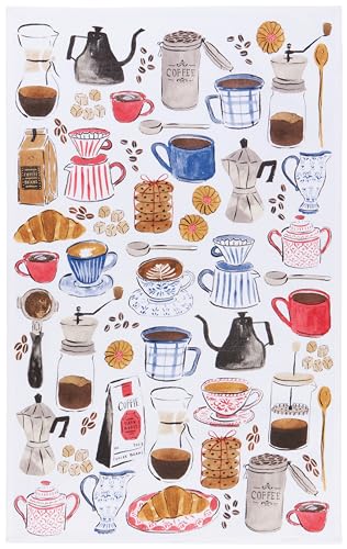 Image of Now Designs Coffee Break Printed Kitchen Towel, 18x28 inches