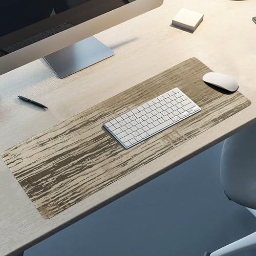 Tapis de souris de grande taille antidérapant rayures beiges étanche - 5