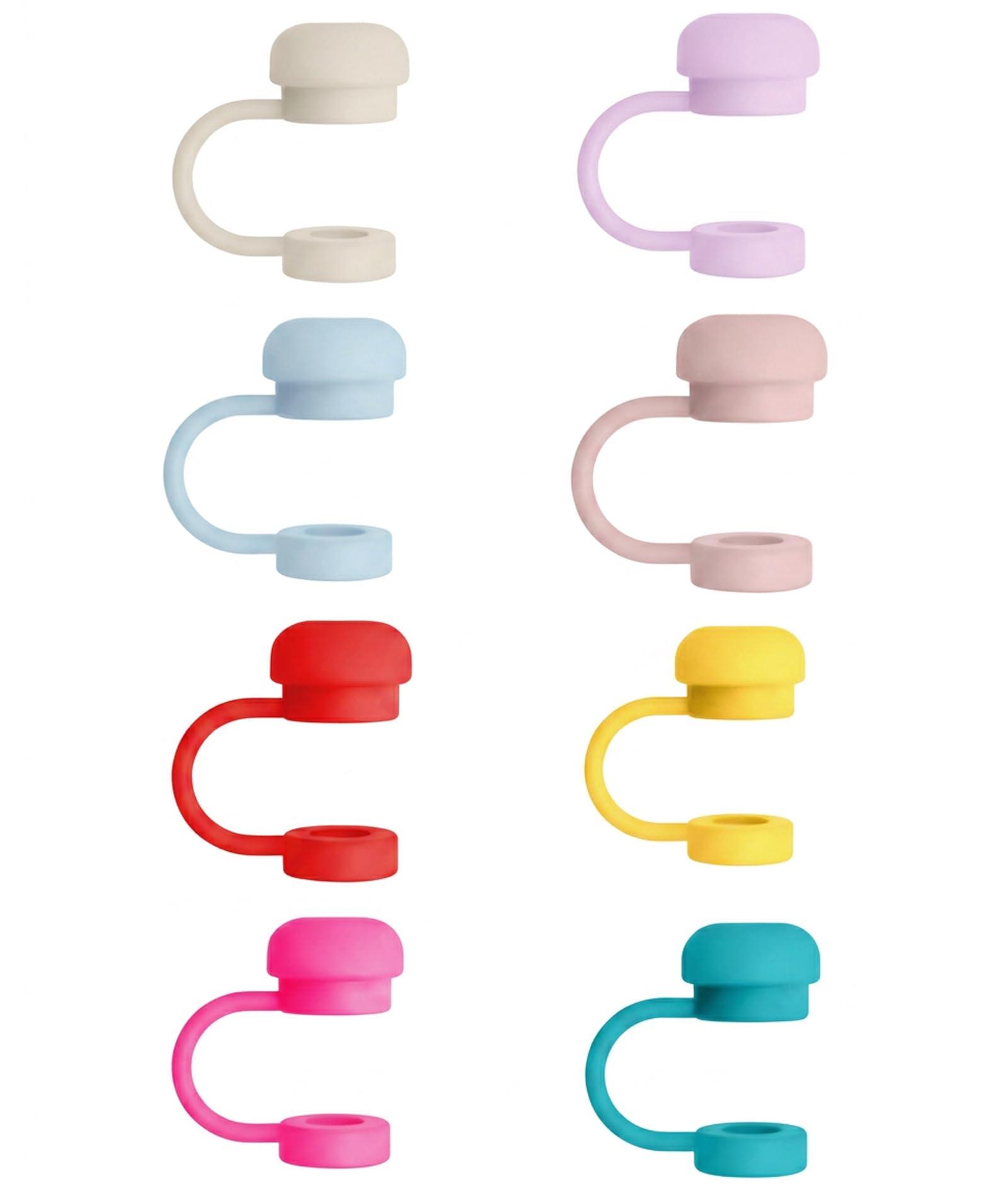 8PCS Straw Cover,Straw Cap Multipack with Vibrant Colors, Reusable Silicone Caps for Tumbler and Water Bottle Protection, Lake Blue, Rose Red, Yellow, Red, Crystal Pink, Sky Blue, Lavender, Cream-image-42
