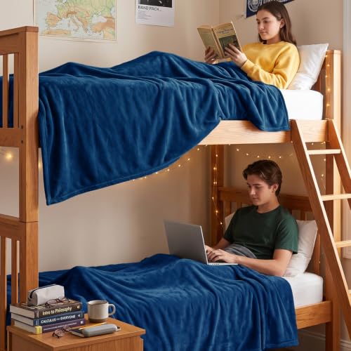 Image of Utopia Bedding Ultra Soft Fleece Bed Blanket Twin XL Size Navy (90x76 Inch)