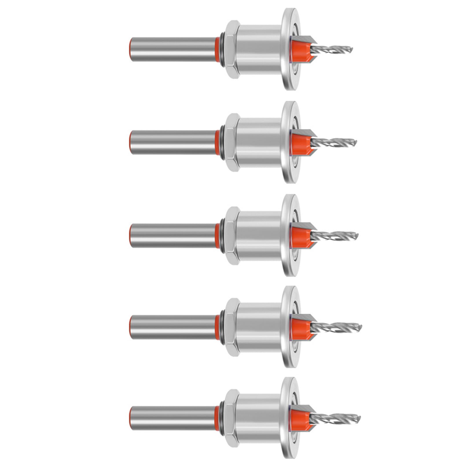 5Pcs Adjustable Depth Stopper Countersink Drill Bit Limit Taper Hole Drill for Efficient Wood Drilling and Chip Removal Tapping Screw