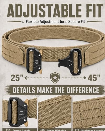 Image of Tactical Duty Belt Law Enforcement, 2 inch Battle Combat Police Range Gun Belts