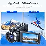 4K Video Camera Camcorder 42MP YouTube Vlogging Camera 18X Digital Zoom Webcam 3.0 Inch 270 Degree Rotation Screen Camcorders with 32G SD Card and 2 Batteries Recording While Charging - Image 2