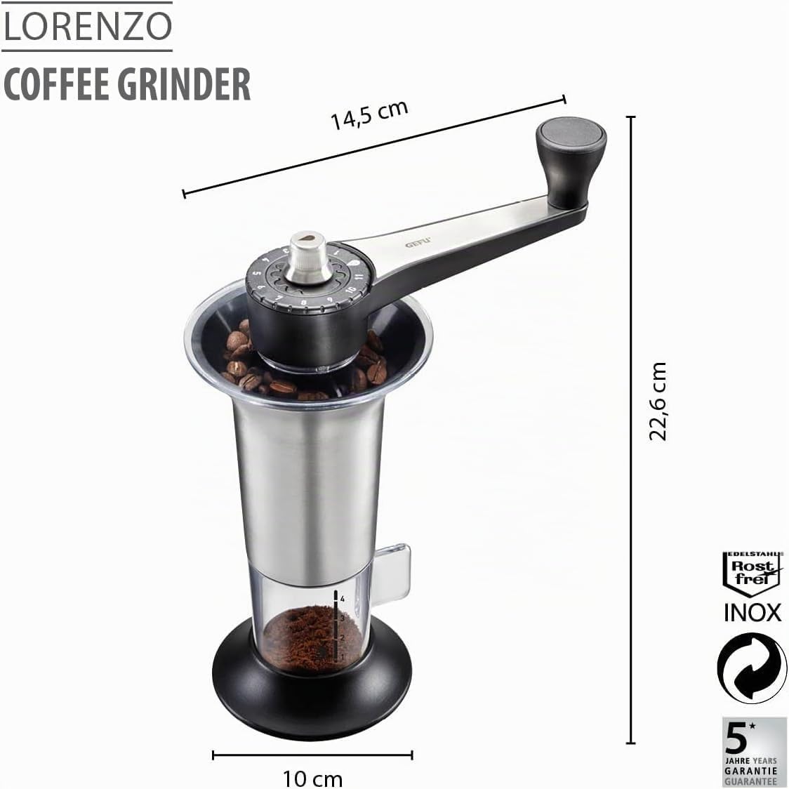 GEFU - Molinillo de café manual Lorenzo 16330