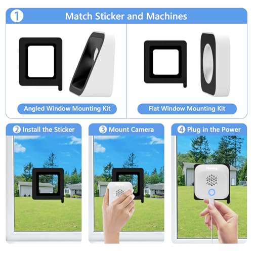 Image of Hieasy 3K 5MP Window Camera with Adjustable Angle Mount, No Drill Magnetic Window Security Camera for Home Security, 5GHz&2.4GHz WiFi6, Color Night Vision, AI Human Vehicle Detection, 24 /7 Recording