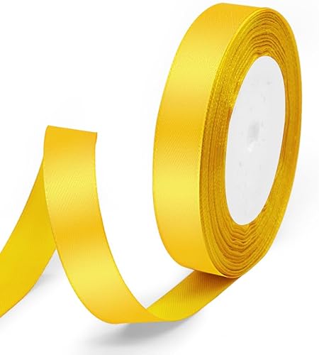 Miniatura 50 de Cinta de satén de 5/8" x 100 yardas - Cinta de seda naranja otoñal con carrete - Ideal para envolver regalos, ramos florales, manualidades