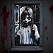 Produktbild Halloween Deko Gruselig Fensterbilder - Halloween Deko Fenster Vorhang für Outdoor Innen Garten Haustür Tür, 120 x 80cm Helloween Draußen Fensterdeko Türdeko Horror Party Decorations Zubehör