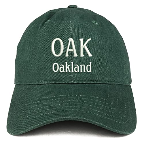 Trendy Apparel Shop Oak Oakland Low Profile Soft Cotton Baseball Cap - Hunter