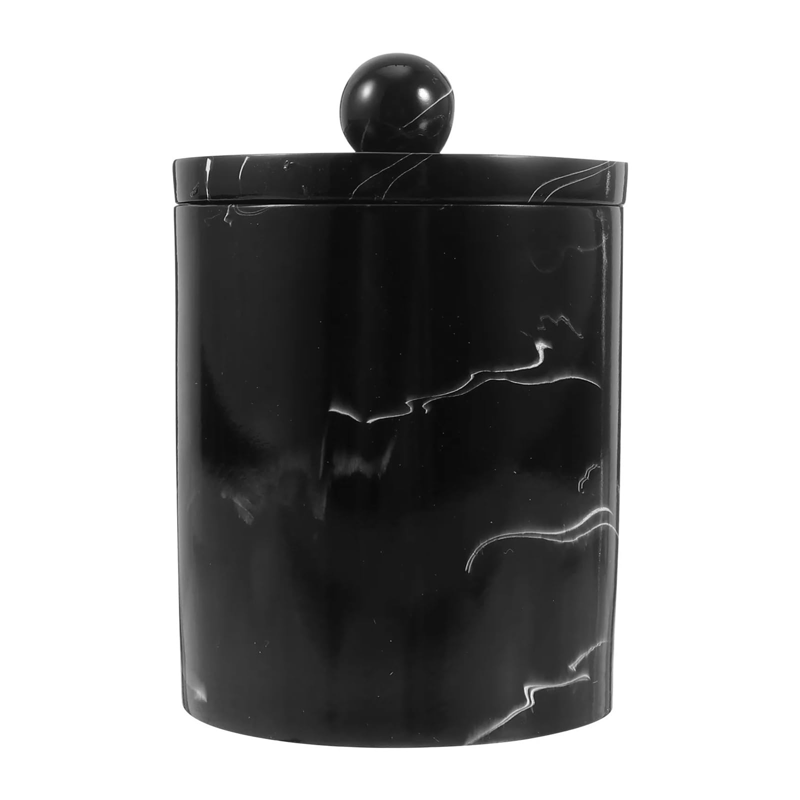 PSNKLMM 1Pcs Marble Texture Storage Box Resin Cotton Pad Container Swab Holder Toothpick Organizer