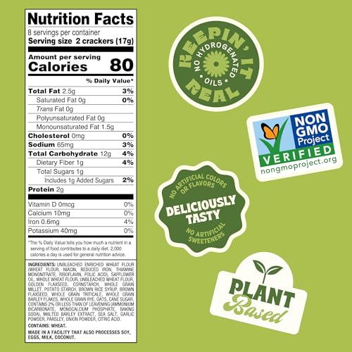 Image of Back To Nature Multigrain Flax Seeded Flatbread Crackers, Dairy Free, Non GMO, 5 Ounces (Pack Of 6)