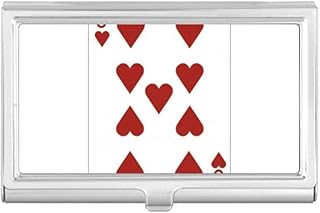 Heart 9 Playing Cards Pattern Business Card Holder Case Pocket Box Wallet