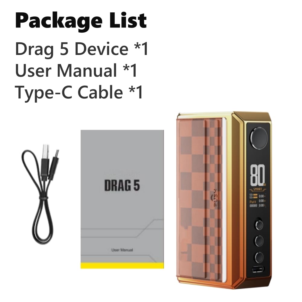 VOO'POO Drag 5 Box Mod 177 W Vape Dual 18650 Batteries (Batteries non  incluses) Mode Smart/RBA/TC/ECO GENE TT 2.0 Chip Cigarette lectronique  originale (Sakura Rose) - No Nicotine : Amazon.fr: High-Tech
