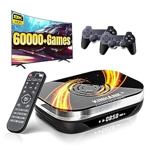 Kinhank Super Console X3 Plus Video Game Console Pre-Built-in 60000+Games, Retro Game Console muELEC 4.6/Android 9.0/CoreELEC 3 Systems in 1,8K UHD Display,Dual WiFi BT 4.0, USB 3.0
