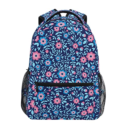 Sac à dos école et voyage au motif floral bleu, parfait de la classe aux escapades