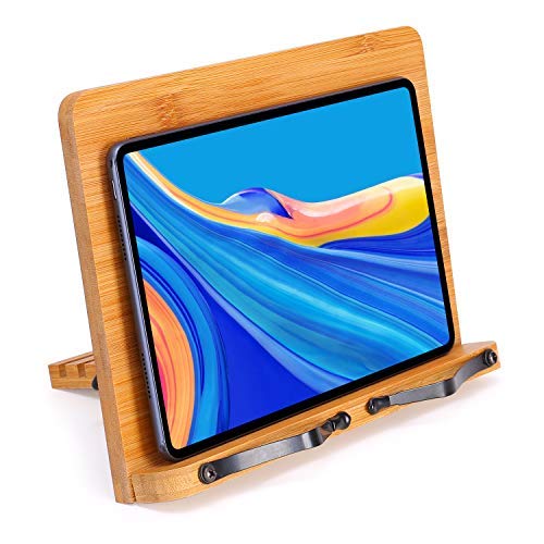 image for MEGREZ Foldable Bamboo Cook Stand (11 x 8.5 inch), Portable Reading Fr