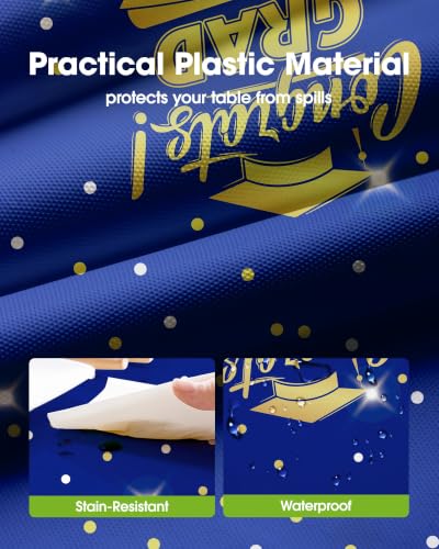 Image of Pureegg Graduation Decorations 2026 Plastic Tablecloth, Black