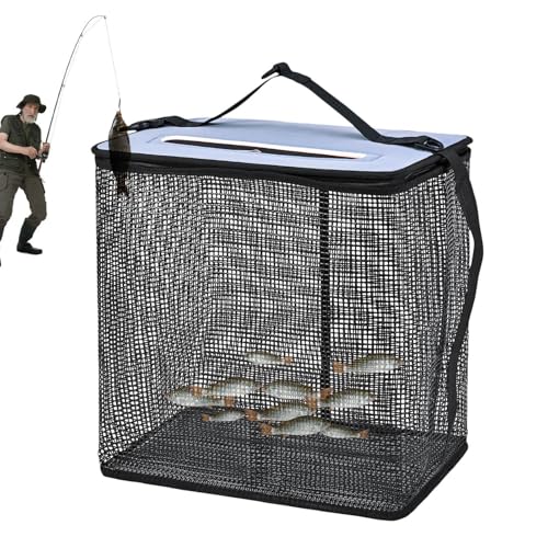 Cubo para cebo flotante – Cesta flotante plegable – Contenedor compacto de red de malla de malla de diseño de secado rápido portátil para barcos de cangrejos barbacoas al aire libre y camping