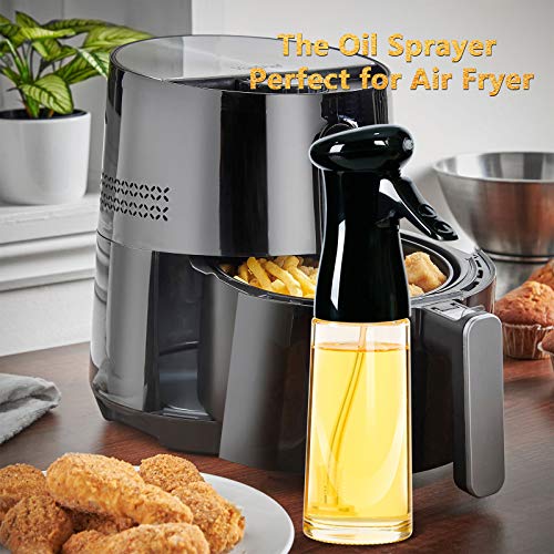 Aminno Oil Sprayer For Cooking, Olive Oil Sprayer - Food Safe Glass Bottle, Leakproof Top-Cap, Oil Mister For Baking Salad Bbq Frying Grilling, Multi-Layers Screw Interface, 7Oz/200Ml #TOP3