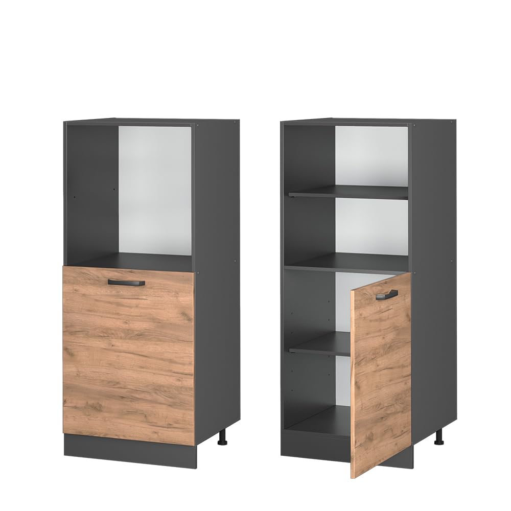 Vicco Herdumbauschrank R-Line, Goldkraft Eiche, 60 cm, zur freien Kombination innerhalb modularer Küchensysteme