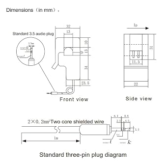 2Pcs SCT013 Non-invasive Split AC Core Current Transformer Sensor SCT-013-020 (20A 1V 1%)