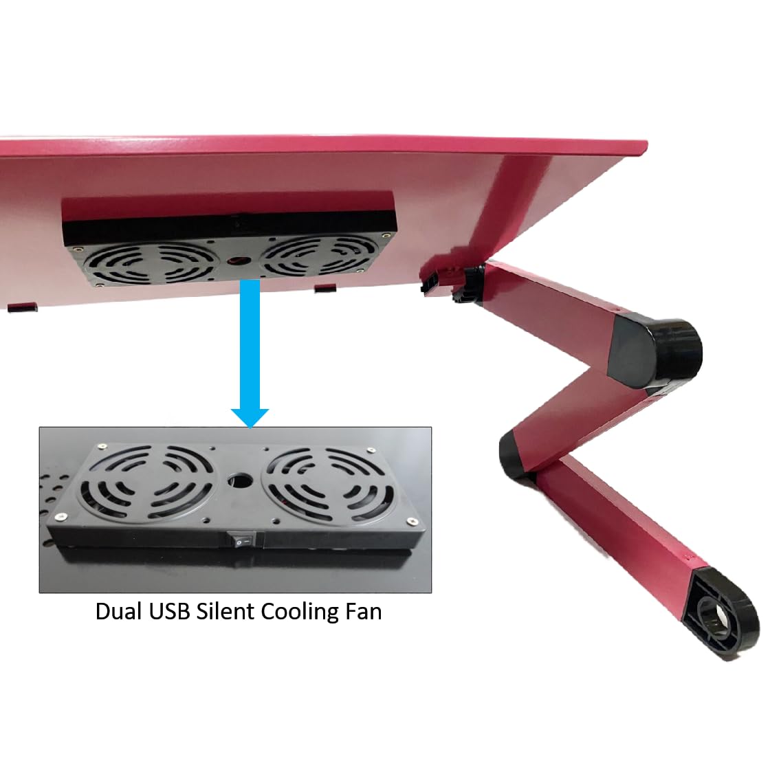 Escritorio ajustable para laptop de hasta 17 pulgadas, portátil, multifuncional, ergonómico, ventilado, bandeja de TV, cama, soporte para libros (420 x 260 mm, con alfombrilla de mouse y