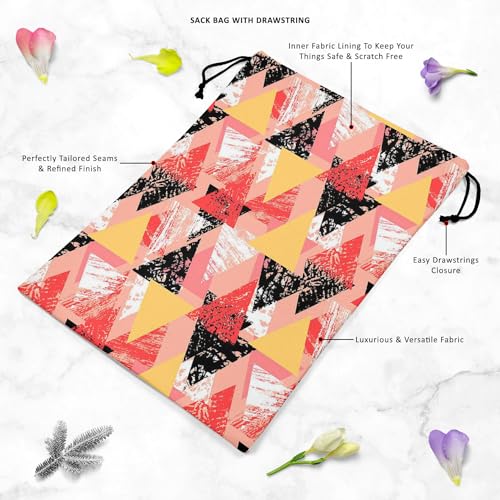 Image of ArtzFolio Geometrical Behaviour D5 | Reusable Sack Bag | Bag for Gym, Storage, Vegetable & Travel