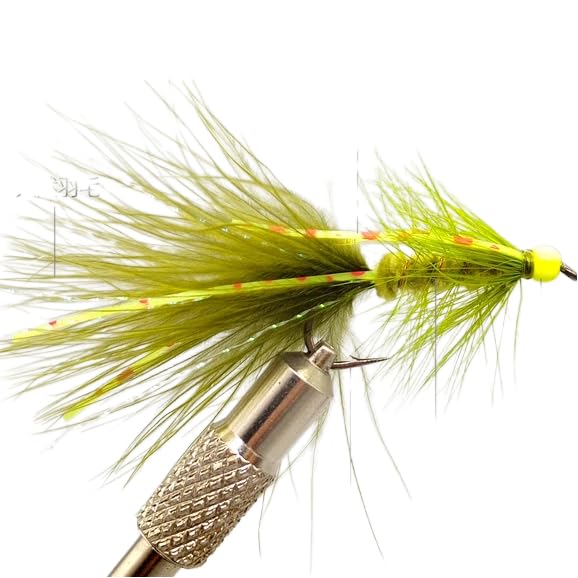 6-Pack Weighted Bead Head Woolly Bugger Streamer Flies - Lifelike Silicone Legs & Premium Marabou - Versatile Pattern for Trout, Bass, Salmon, Steelhead in Rivers & Lakes