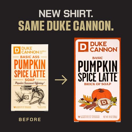 Image of Duke Cannon Supply Co. Pumpkin Spice Latte Bar Soap 3-Pack - Limited Edition 10 oz Big Brick, Masculine Fall Scent, Exfoliating Body Soap for Men