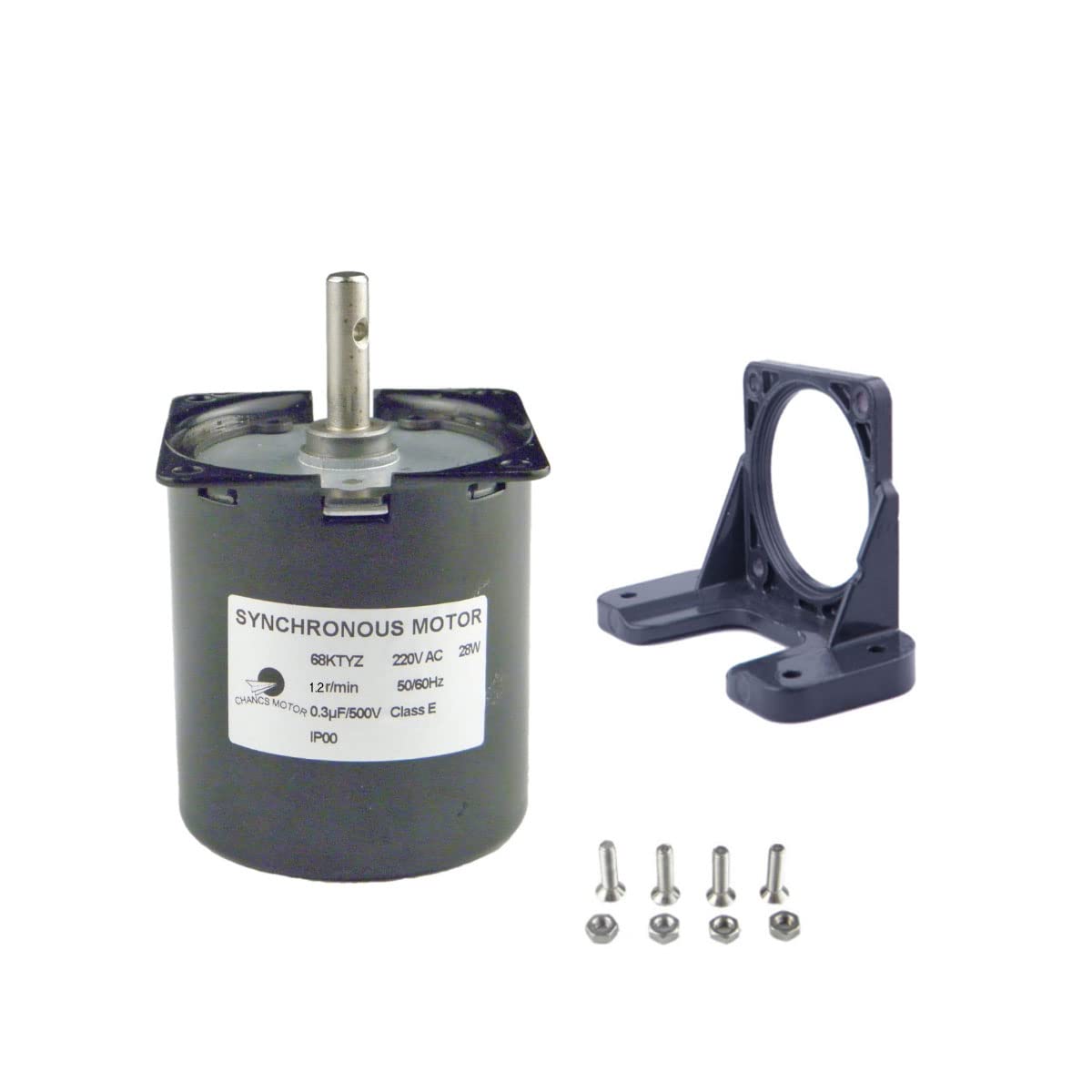 CHANCS 220 V, 68 KTYZ, 1,2 obr./min, CW/CCW Mini Motor Eléctrico de Caja de Cambios Torsión, 100 kgf.cm, Soporte de montaje Black