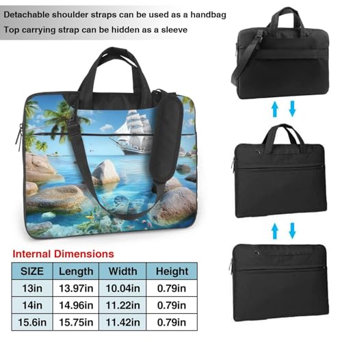 Maletín portátil impermeable 14 pulgadas con asa y correa miniatura 4
