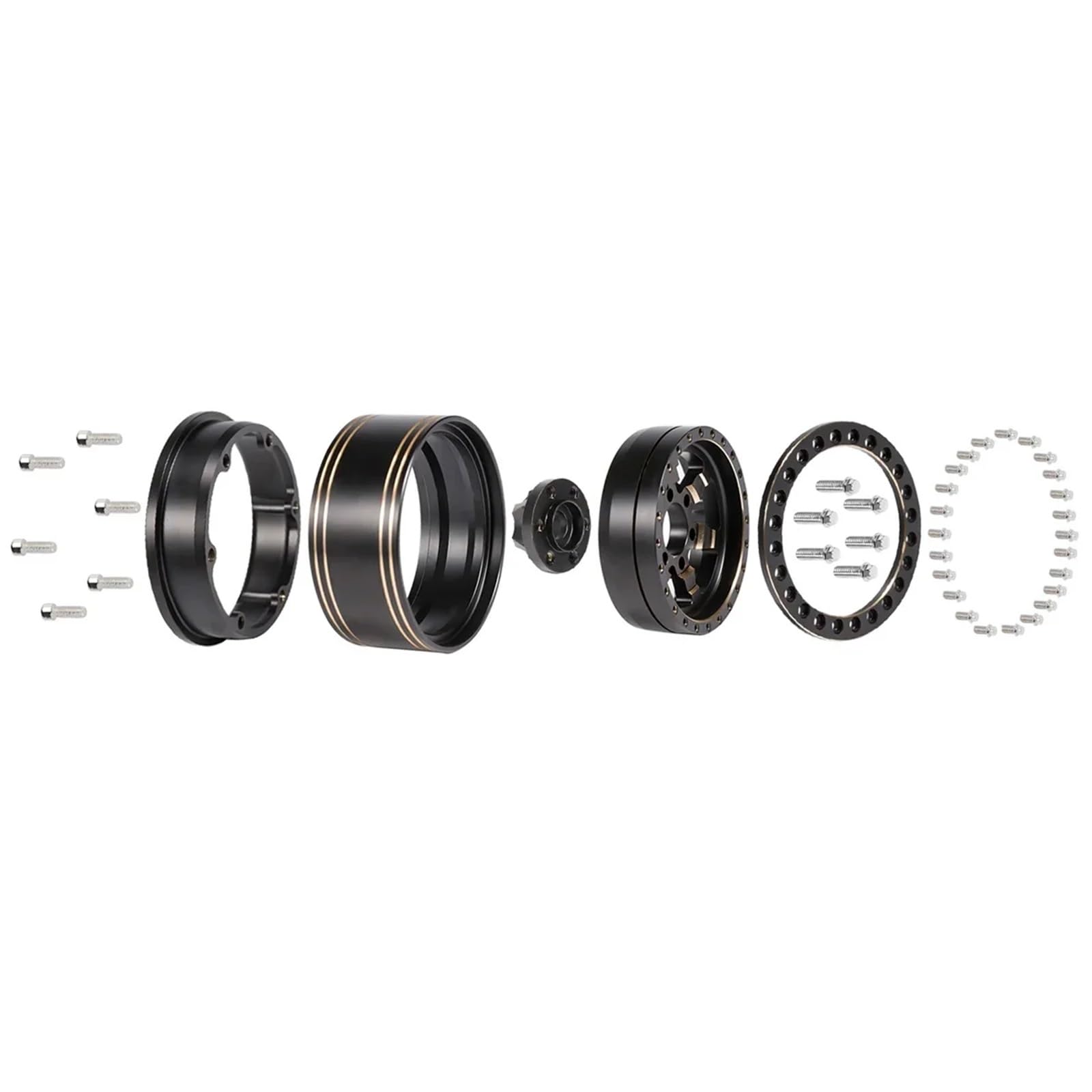 Per TRX4 Per Capra Per SCX10 D90 VS4-10 Gen8 CC01 1/10 1/8 RC Parti Automobili Ottone Pesante 1.9 ''Ruote Cerchio Per Scala Beadlock Hardware Ricambi Modellini RC