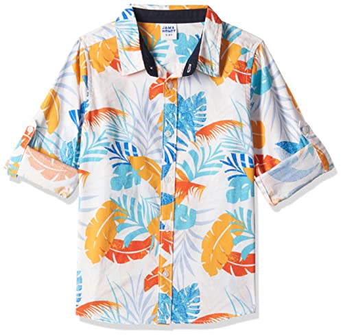 Image of Amazon Brand - Jam & Honey Boys 100% Cotton Printed Regular Fit Long Sleeve Shirt