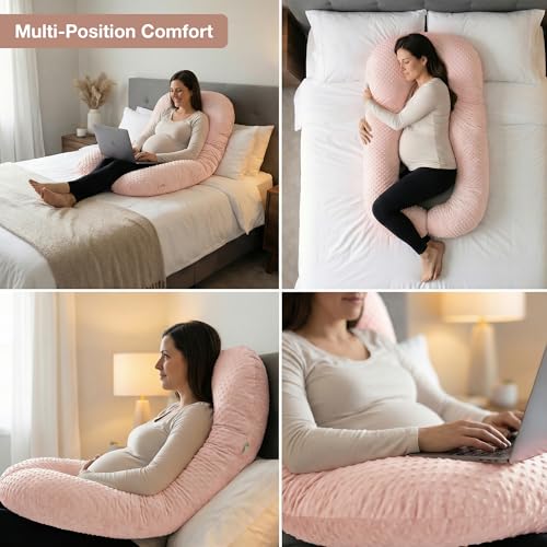 Image of BAYBEE Premium Pregnancy Pillow for Women | Maternity Pillows for Pregnancy Sleeping with 360 Full Body Support | Pregnancy Pillow with Removable Washable Cover & Zipper Closure for Easy Use (Orange)