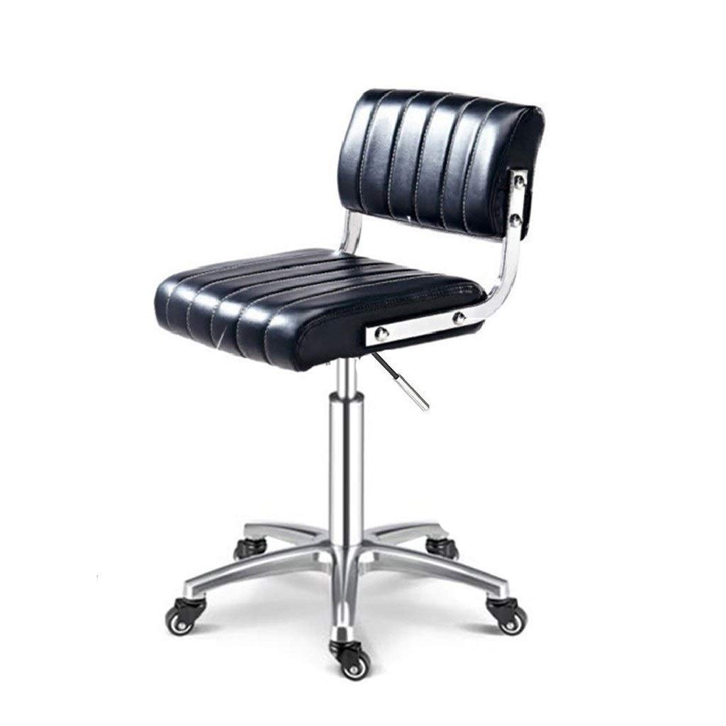 Tabouret de bureau rotatif bicolore noir et blanc à dossier bas MU