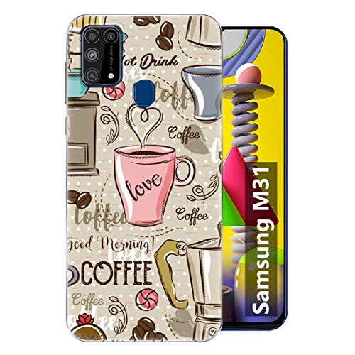 fashionury Love Coffee Soft Silicone Designer Printed Full Protection Printed Back case Cover for Samsung Galaxy m31 / Samsung Galaxy f41- Best and cheap mobile covers in India