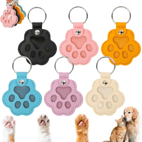 6 Stück Hunde Erinnerung Schlüsselanhänger für Tierhaare, PU Leder Schlüsselanhänger Hundehaare mit Pinzen und Kurvenpinzen, Hundebesitzer Gedenkgeschenk Tierhaar Anhänger für Katzen und Hunde