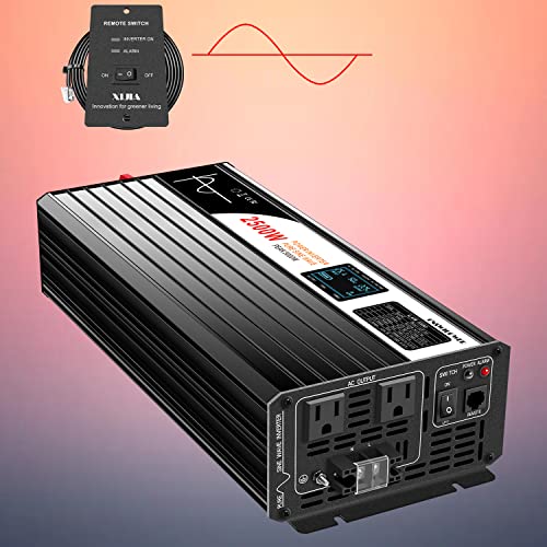 Pure sine Wave Power inverters for Vehicles 2500w 48v dc to 110v 120v ac 60HZ Solar Converter for Home Use car (DC48V (Range 40V-60V) 2500W)