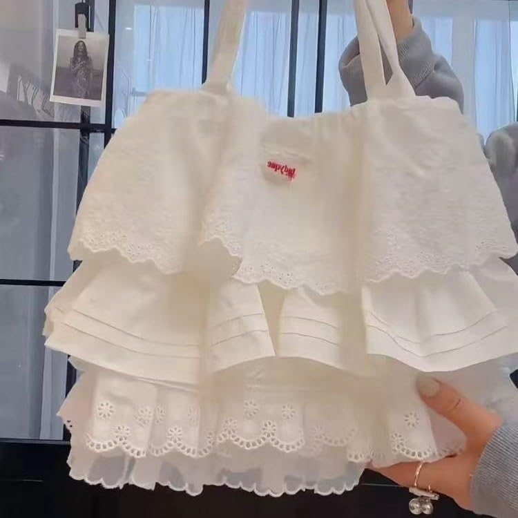 Large Capacity Lace Layer Butterfly Skirt Tote Bag - Stylish Women's Shoulder Bag for Commuting2