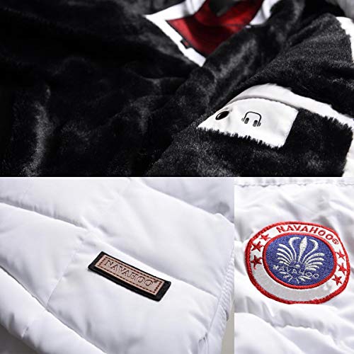 Navahoo warme Damen Winter Jacke Parka Mantel Stepp Kurzjacke gefüttert B301 [B301-Weiss-Gr.L]
