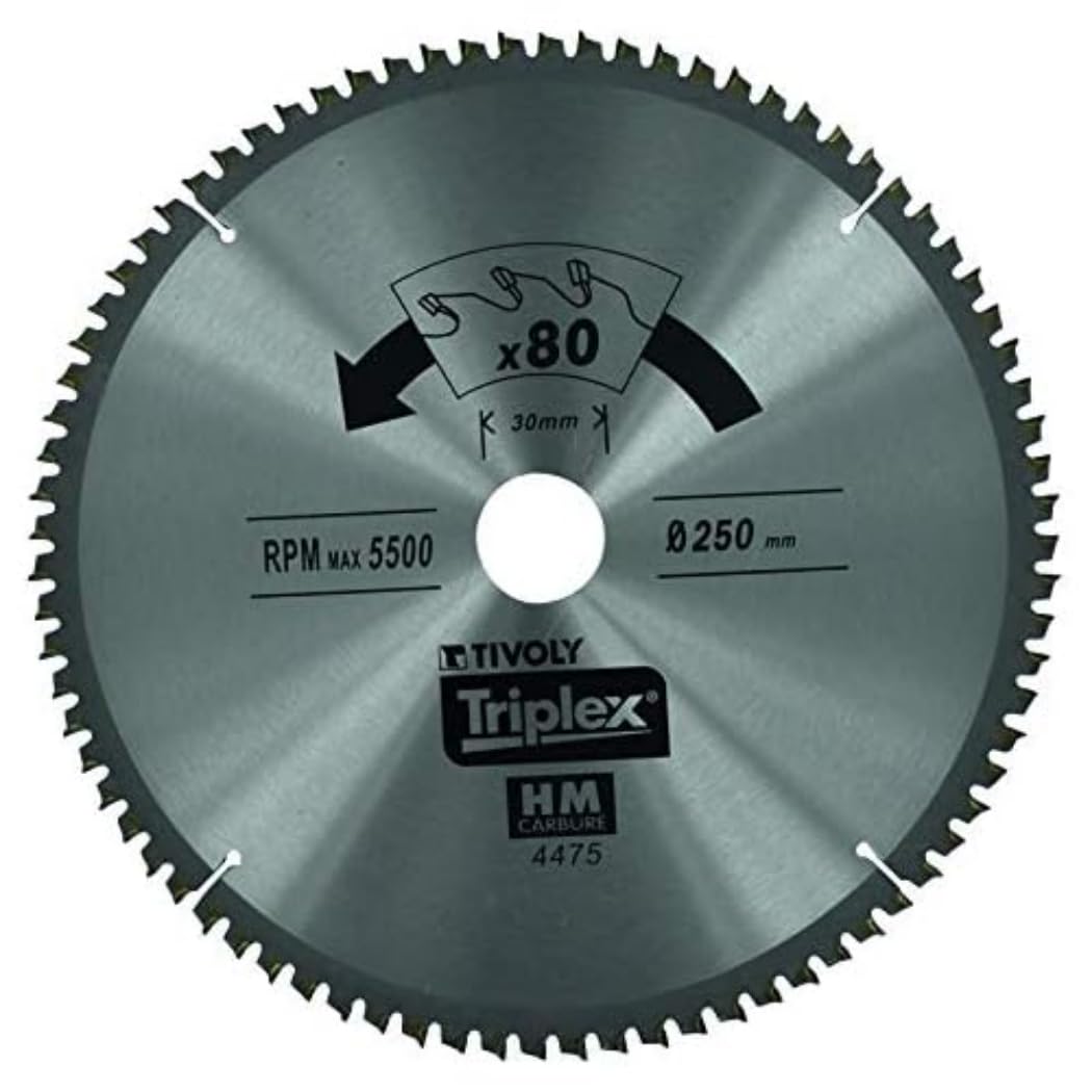 Tivoly Xt50514004476 - Lama circolare con finitura Ø 254 mm, foro 30 mm, 80 denti carburo, per sega radiale o stazionaria