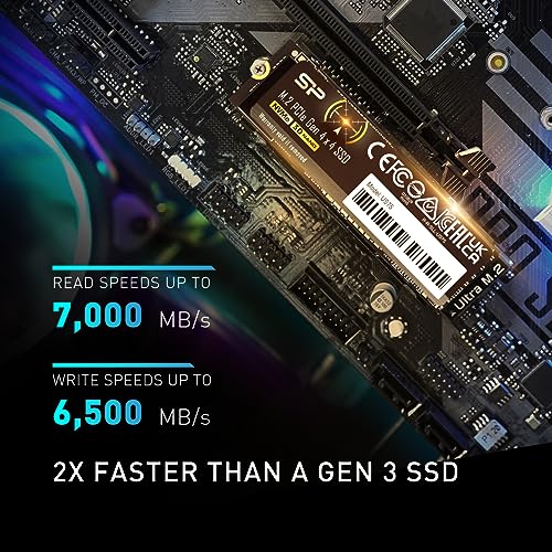 Silicon Power 2TB US75 Nvme PCIe Gen4 M.2 2280 SSD R/W Up to 7,000/6,500 MB/s, Compatible with PlayStation 5 (SP02KGBP44US7505) - Image 3