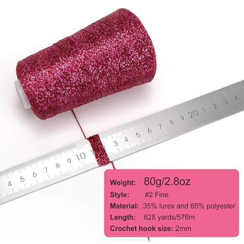 Image of Metallic Crochet Thread, 80g Lurex Yarn for Charms(Violet)