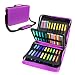 YOUSHARES Colored Pencil & Gel Pen Case in Large Flexible Slot - PU Leather Colored Pencil Case with Zipper Holds 180 Colored Pencils or 140 Gel Pens - for Watercolor Pencils, Gel Pens(Purple)