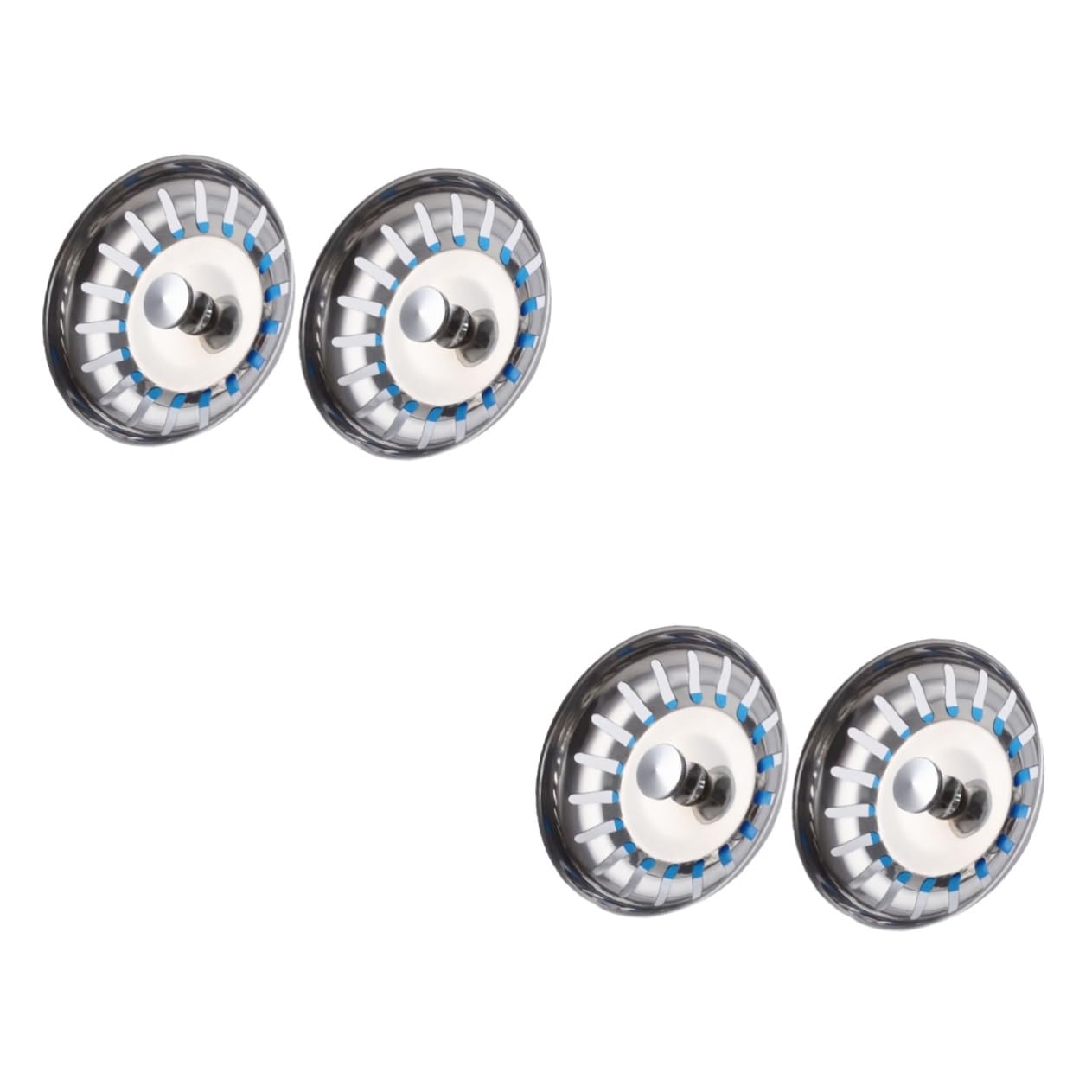 Hemobllo 4piezas Tapón De Fregadero Inoxidable Filtro De Desagüe para Cocina Cubierta De Fregadero Resistente y Atrapa Cabello y Residuos Lavabos y